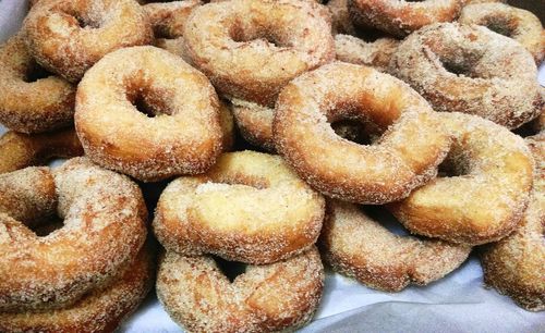 Close-up of donuts