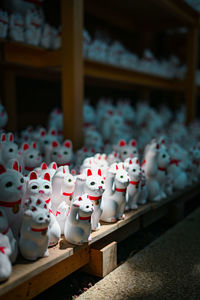 Close-up of toys on table