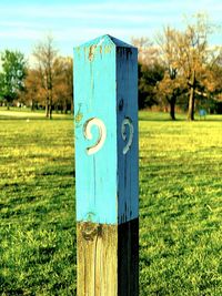 Information sign on field