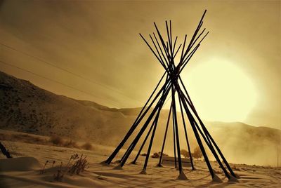 Scenic view of desert against sky