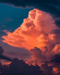 Low angle view of dramatic sky during sunset