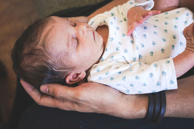 Close-up of a sleeping baby