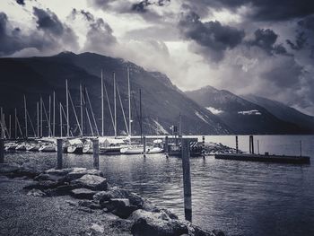 Scenic view of lake against mountains