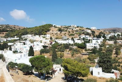 High angle view of townscape against sky