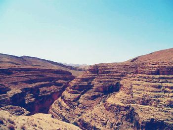 Scenic view of mountains against clear sky