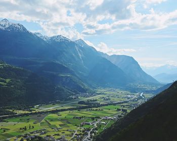 Scenic view of mountains against sky