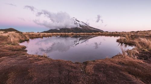 Panoramic view of lake against sky