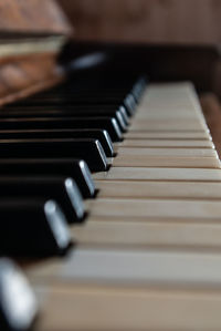 Close-up of piano keys