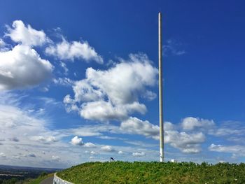 Landscape against blue sky and clouds