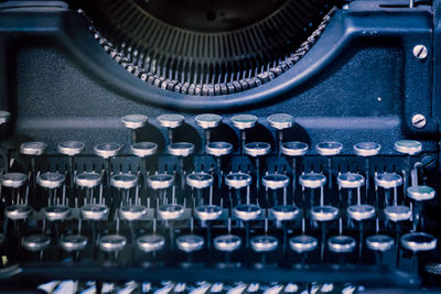 High angle view of typewriter