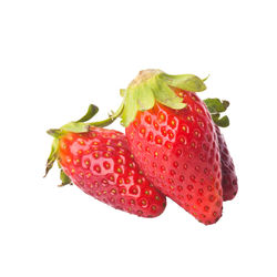 Close-up of strawberry against white background