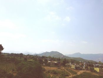 Scenic view of mountains against sky