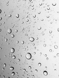 Full frame shot of raindrops on window