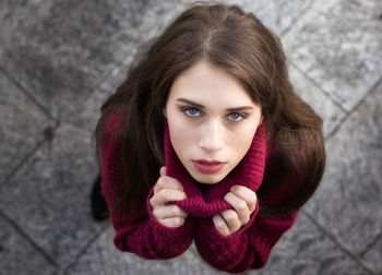 Close-up portrait of a young woman