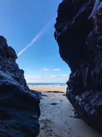 Scenic view of beach against sky