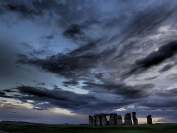 Storm clouds over landscape