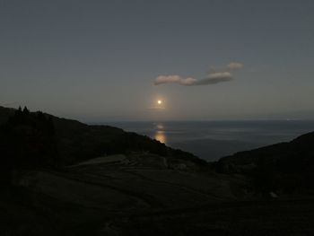 Scenic view of sea against sky at night