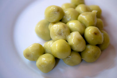 Close-up of fruits in plate