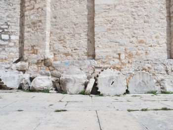 Stone wall of historic building