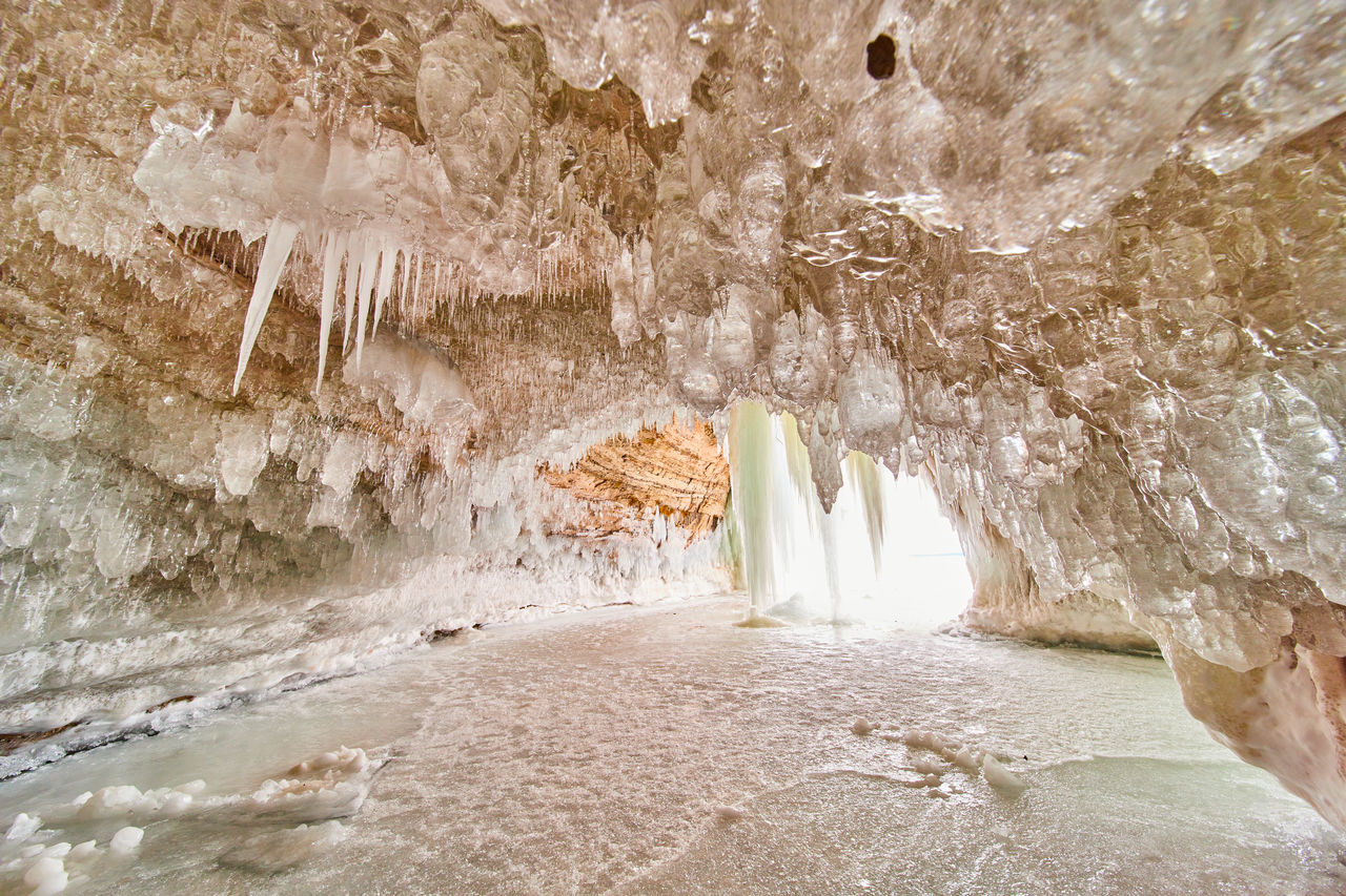 cave, rock, geology, nature, beauty in nature, no people, wadi, rock formation, formation, water, physical geography, travel destinations, environment, outdoors, limestone, travel, day, scenics - nature, non-urban scene, tranquility, ice, cold temperature, stalagmite, architecture, stalactite, snow