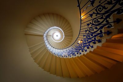 Low angle view of spiral stairs