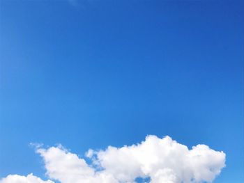 Low angle view of clouds in blue sky