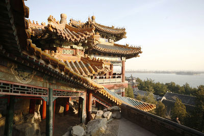 View of temple building against sky