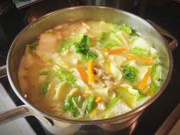 Close-up of soup in bowl