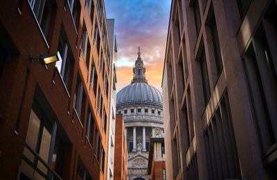 Low angle view of buildings against sky