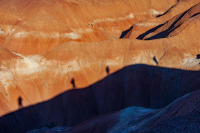 Shadow of person on rock