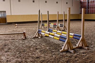 Deck chairs on sand