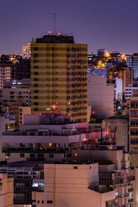 Long exposure urban night photography with buildings and lights of a brazilian city