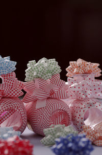 Close-up of cupcakes on table