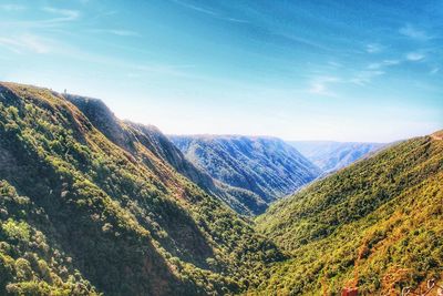 Scenic view of mountains against sky