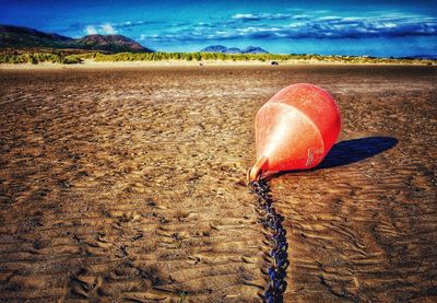 View of a ball on the beach