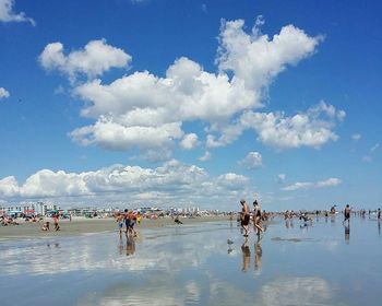 People enjoying in sea