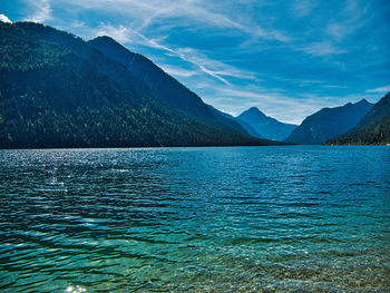 Scenic view of lake against mountains