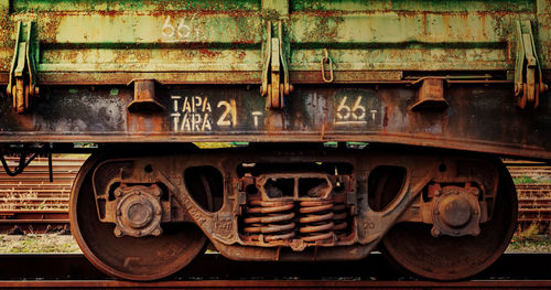 Close-up of old train