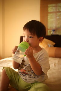 Toddler drinking water