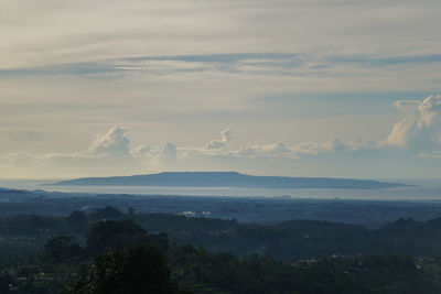 High angle view of landscape against sky