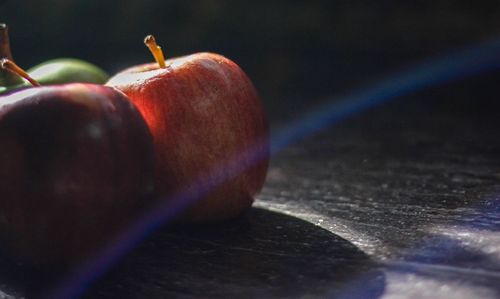 Close-up of apple on table
