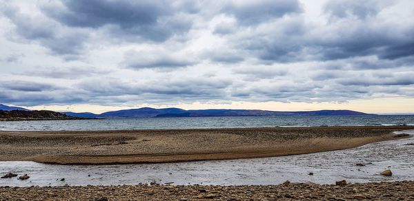 Scenic view of beach against sky