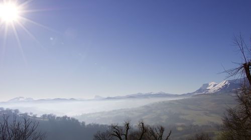 Scenic view of mountains against sky