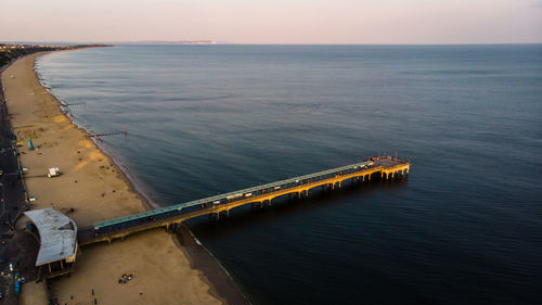 Scenic view of sea during sunset