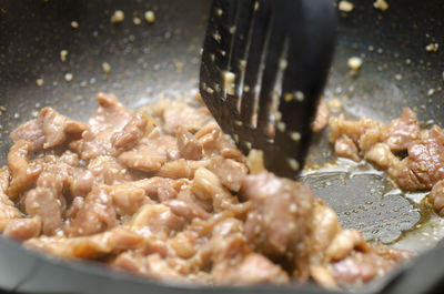 Close-up of meat in plate