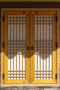 Closed door of traditional building