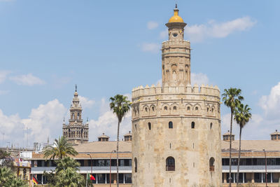 Low angle view of historic building against sky