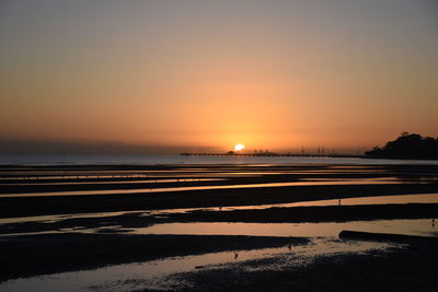 Scenic view of beach during sunset