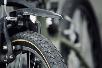 Close-up of bicycle wheel