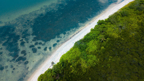 High angle view of bay on beach